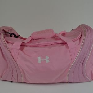 large pink under armour duffle bag